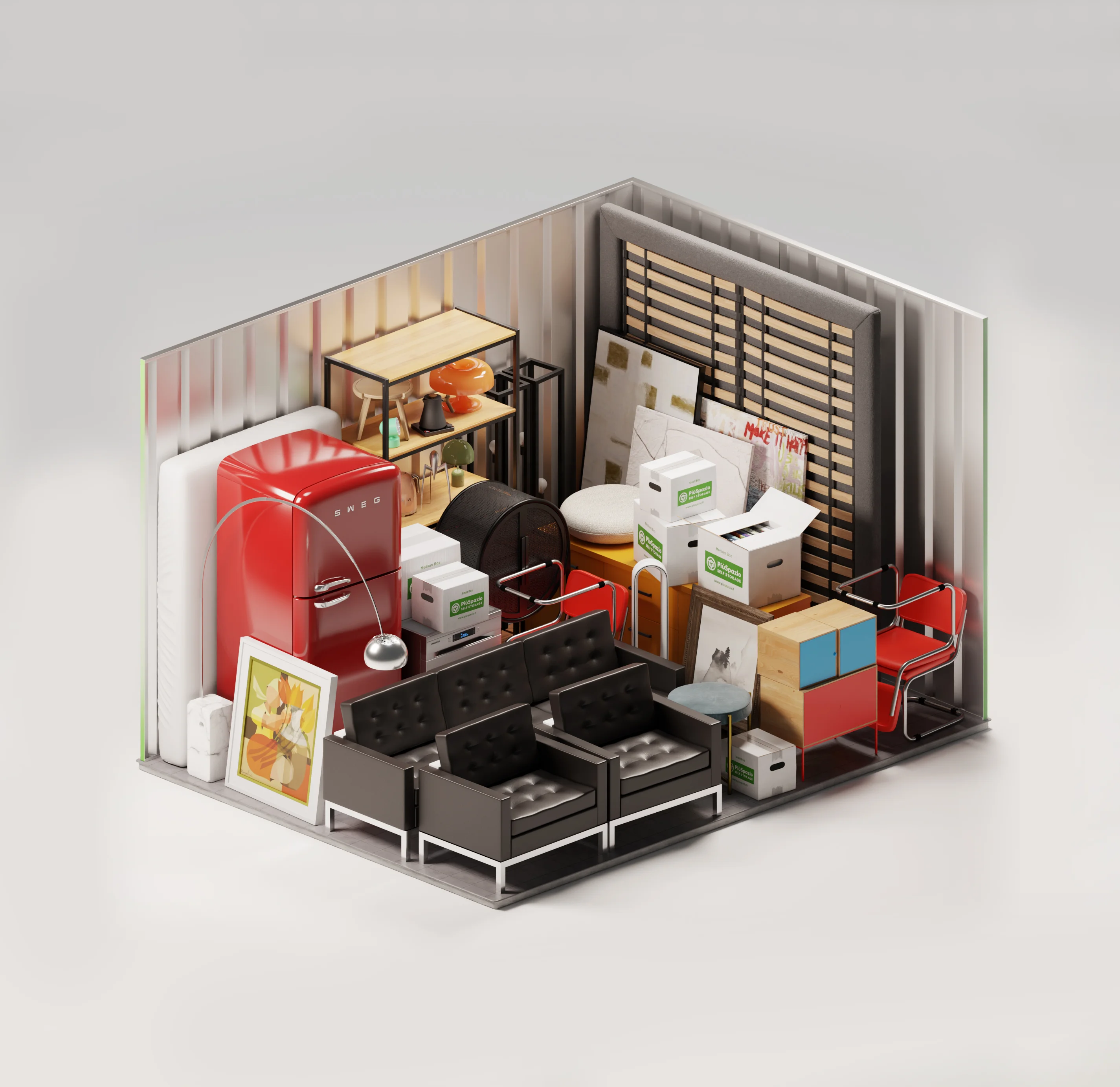 Box dell'appassionato di design con arredi e oggetti di design